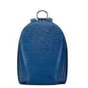 Pre-owned Leather backpacks Louis Vuitton Vintage , Blue , Dames