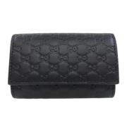 Pre-owned Leather key-holders Gucci Vintage , Black , Dames