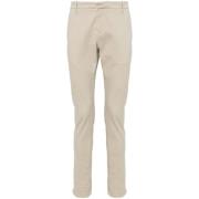 Slim Fit Beige Katoenen Broek Dondup , Beige , Heren