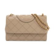 Zacht schoudertas met diamantstiksels Tory Burch , Beige , Dames