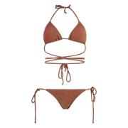 Driehoek Bh Bikini met Lurex Details Reina Olga , Orange , Dames