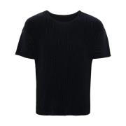 Navy Blue Geplooide T-shirts en Polo's Issey Miyake , Blue , Heren