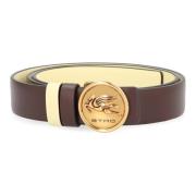 Omkeerbare leren riem met gesp Etro , Brown , Dames