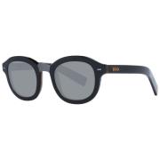 Zwarte Herenzonnebril Ronde Frame Ermenegildo Zegna , Black , Heren