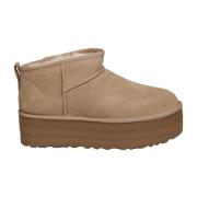 Ultra Mini Platform Suède Laarzen UGG , Brown , Dames