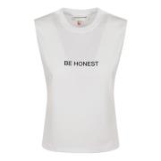 Witte Eerlijke Slogan Tank Top Victoria Beckham , White , Dames