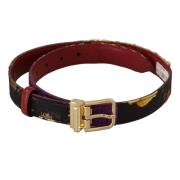 Multicolor Canvas Riem met Gegraveerde Gesp Dolce & Gabbana , Multicol...