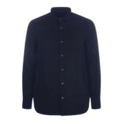 Regular Fit Katoenen Shirt Marineblauw Logo Emporio Armani , Blue , He...