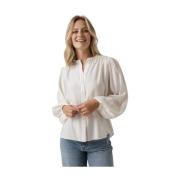 Witte Off-Shoulder Puff Sleeve Blouse By-Bar , White , Dames