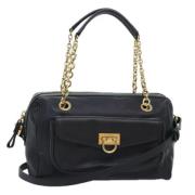 Pre-owned Leather shoulder-bags Salvatore Ferragamo Pre-owned , Black ...