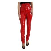 Rode High-Waist Skinny Broek Dolce & Gabbana , Red , Dames