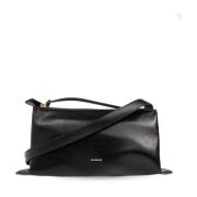 Empire schoudertas met logo Jil Sander , Black , Dames