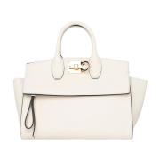 Soft Studio Leren Handtas Salvatore Ferragamo , White , Dames