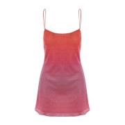 Roze Lurex Gradiënt Mini Jurk Oseree , Pink , Dames