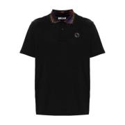 Zwart Poloshirt Logo Print Just Cavalli , Black , Heren