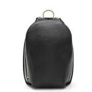 Pre-owned Leather backpacks Louis Vuitton Vintage , Black , Dames