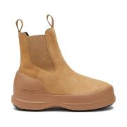 Beige Suède Instaplaarzen Moon Boot , Beige , Dames