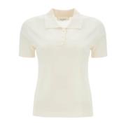 Kasjmier Gebreide Poloshirt Lisa Yang , White , Dames