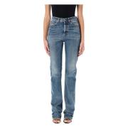 High Waist Slim Jeans Saint Laurent , Blue , Dames