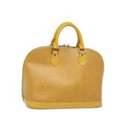 Pre-owned Leather handbags Louis Vuitton Vintage , Yellow , Dames