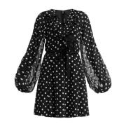 Chiffon Mini Jurk met Polka Dots Rotate Birger Christensen , Black , D...