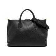 Maxi Grain Leren Tas met Rits Gianni Chiarini , Black , Dames