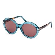 Seraphina Zonnebril in Shiny Blue/Brown Tom Ford , Blue , Dames