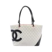 Pre-owned Leather chanel-bags Chanel Vintage , White , Dames