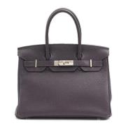 Pre-owned Leather handbags Hermès Vintage , Purple , Dames