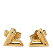 Pre-owned Metal earrings Louis Vuitton Vintage , Yellow , Dames