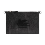 Schoudertas met logo-vormige patch Etro , Black , Heren