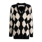 Argyle Gebreide Vest Trui Ermanno Scervino , Multicolor , Dames