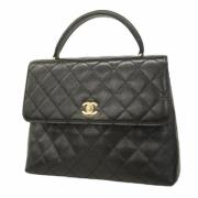 Pre-owned Leather chanel-bags Chanel Vintage , Black , Dames