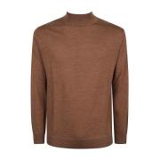 Merino Wol Ronde Hals Sweater Daniele Fiesoli , Brown , Heren