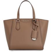 Korrelig leren tote met afneembare band Michael Kors , Brown , Dames