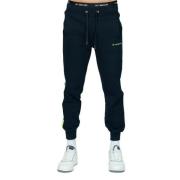 Blauwe Contrasterende Taping Jogger Broek My Brand , Blue , Heren