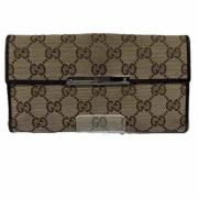 Pre-owned Canvas wallets Gucci Vintage , Beige , Dames