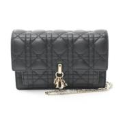 Pre-owned Leather wallets Dior Vintage , Black , Dames