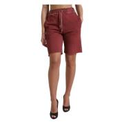 Luxe High-Waisted Designer Sweatshorts Dolce & Gabbana , Brown , Dames