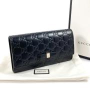 Pre-owned Leather wallets Gucci Vintage , Black , Dames