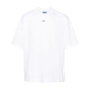 Katoen Logo Print Crew Neck T-shirt Off White , White , Heren