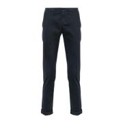 Blauwe Stretch-Katoenen Broek met Zakken Dondup , Blue , Heren