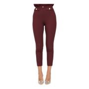 Burgundy Elegant Broek Elisabetta Franchi , Red , Dames