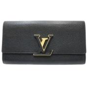 Pre-owned Leather wallets Louis Vuitton Vintage , Black , Dames