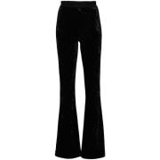 Zwarte Fluweel Wijde Pijp Broek Versace Jeans Couture , Black , Dames