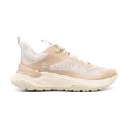 Beige Mesh Sneakers Vetersluiting Ontwerp Timberland , Beige , Dames