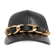 Leren pet Balmain , Black , Heren