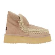 Mini Eskimo Platform Boot Mou , Beige , Dames