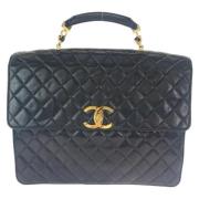 Pre-owned Leather chanel-bags Chanel Vintage , Black , Dames