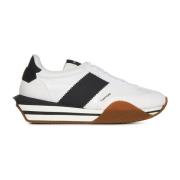 Witte Sneakers met Leren Details Tom Ford , Multicolor , Heren